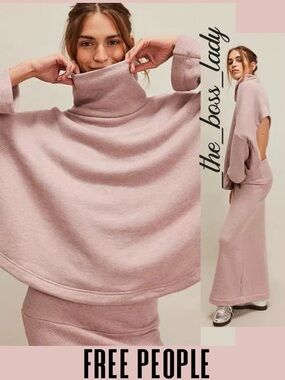 Free People sweater set top and midi skirt co-ord matching set Small